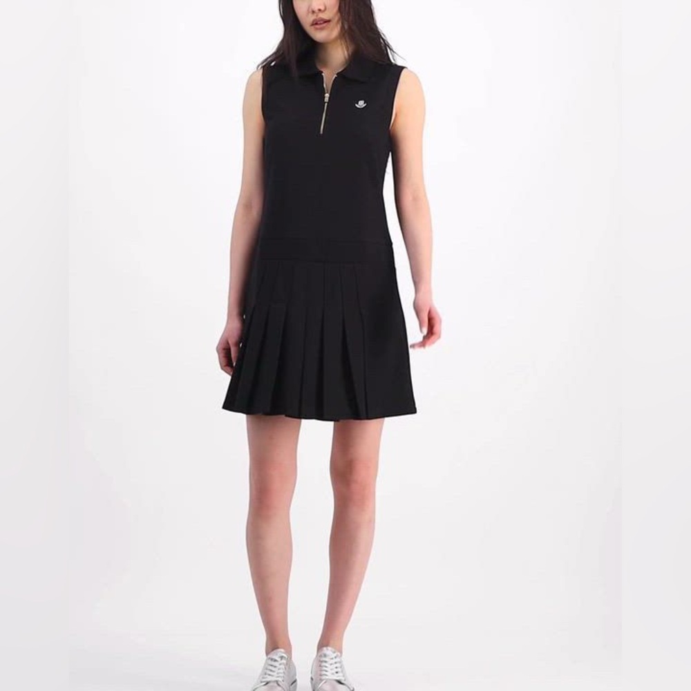 Tommy Hilfiger Black Sleeveless Pleated Dress